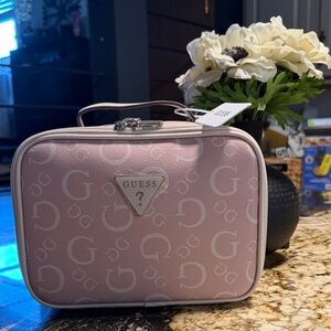 Guess Light Pink Monogram Makeup Case